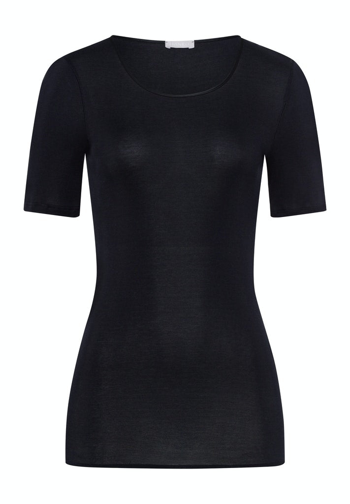 Cotton Seamless Short Sleeved Top in Black - gallery