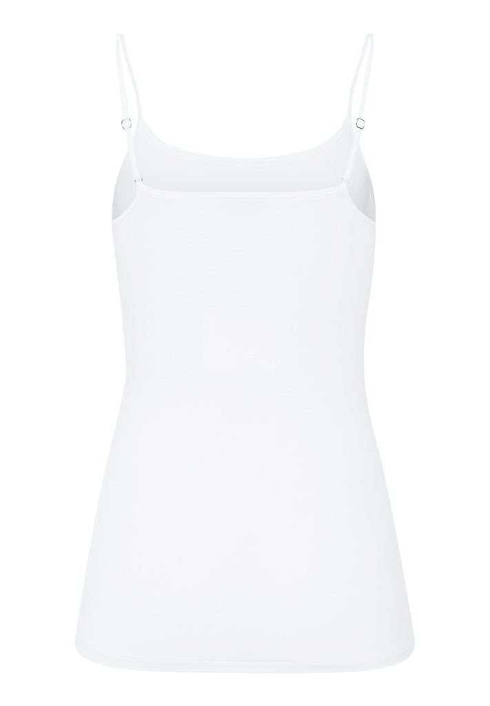 Soft Touch Spaghetti Top in White - gallery