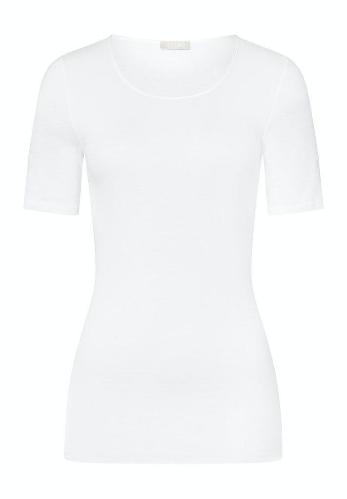 Cotton Seamless Short Sleeved Top in White - gallery