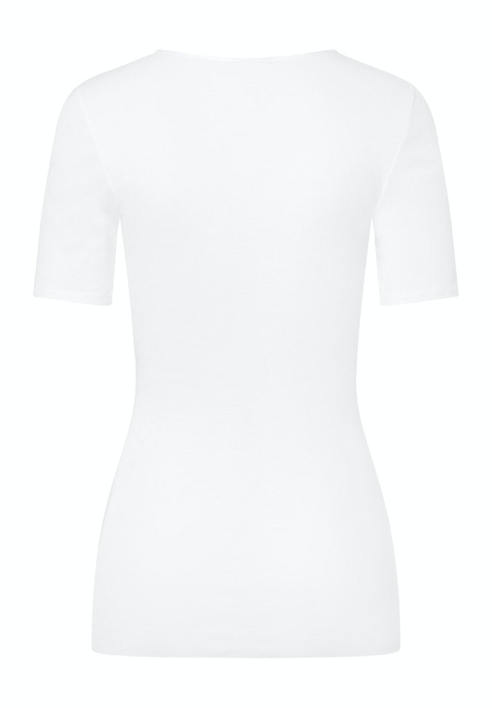 Cotton Seamless Short Sleeved Top in White - gallery