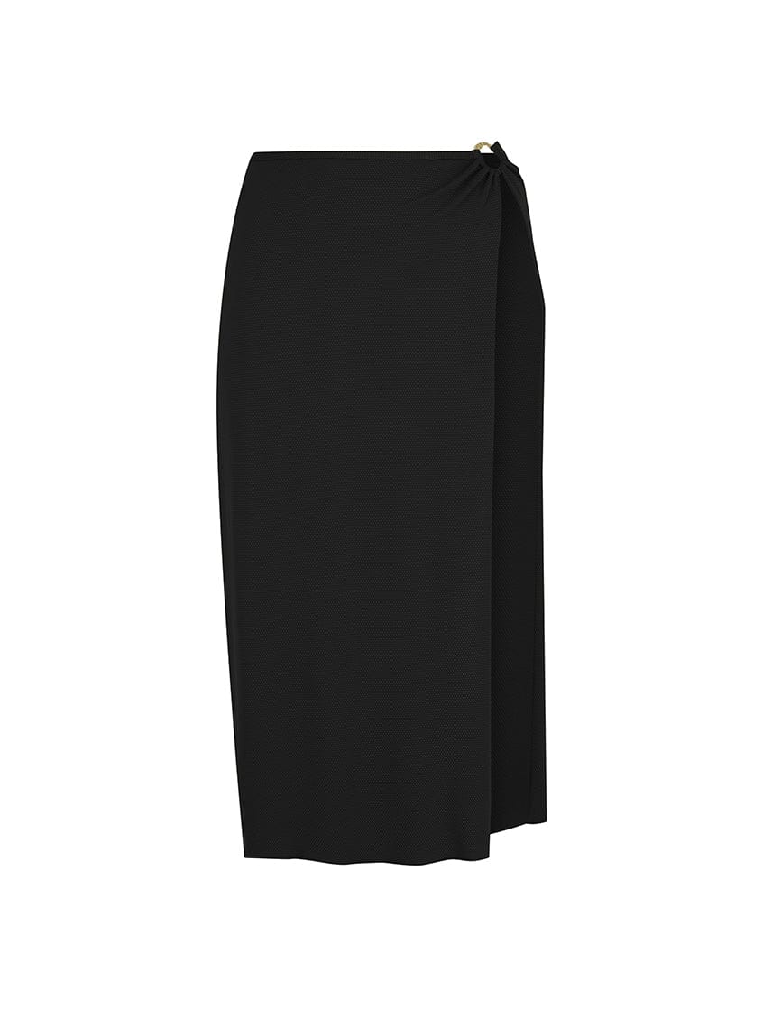 Honey Comb Black Maxi Split Skirt for Women