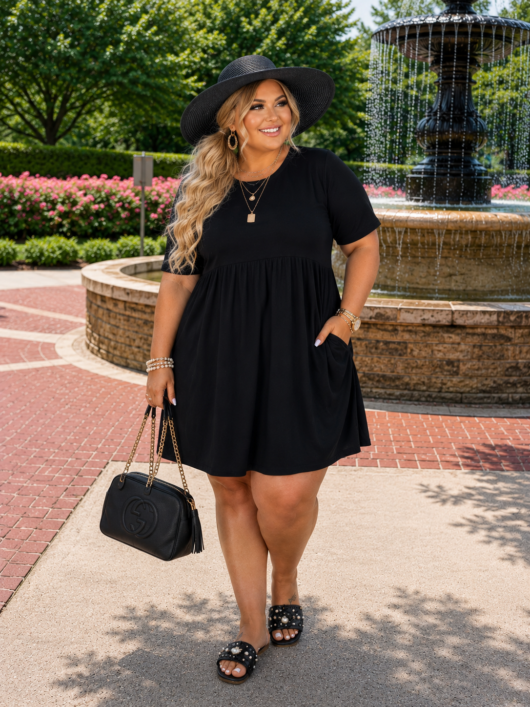 Midnight Hour Black Babydoll Dress for Women