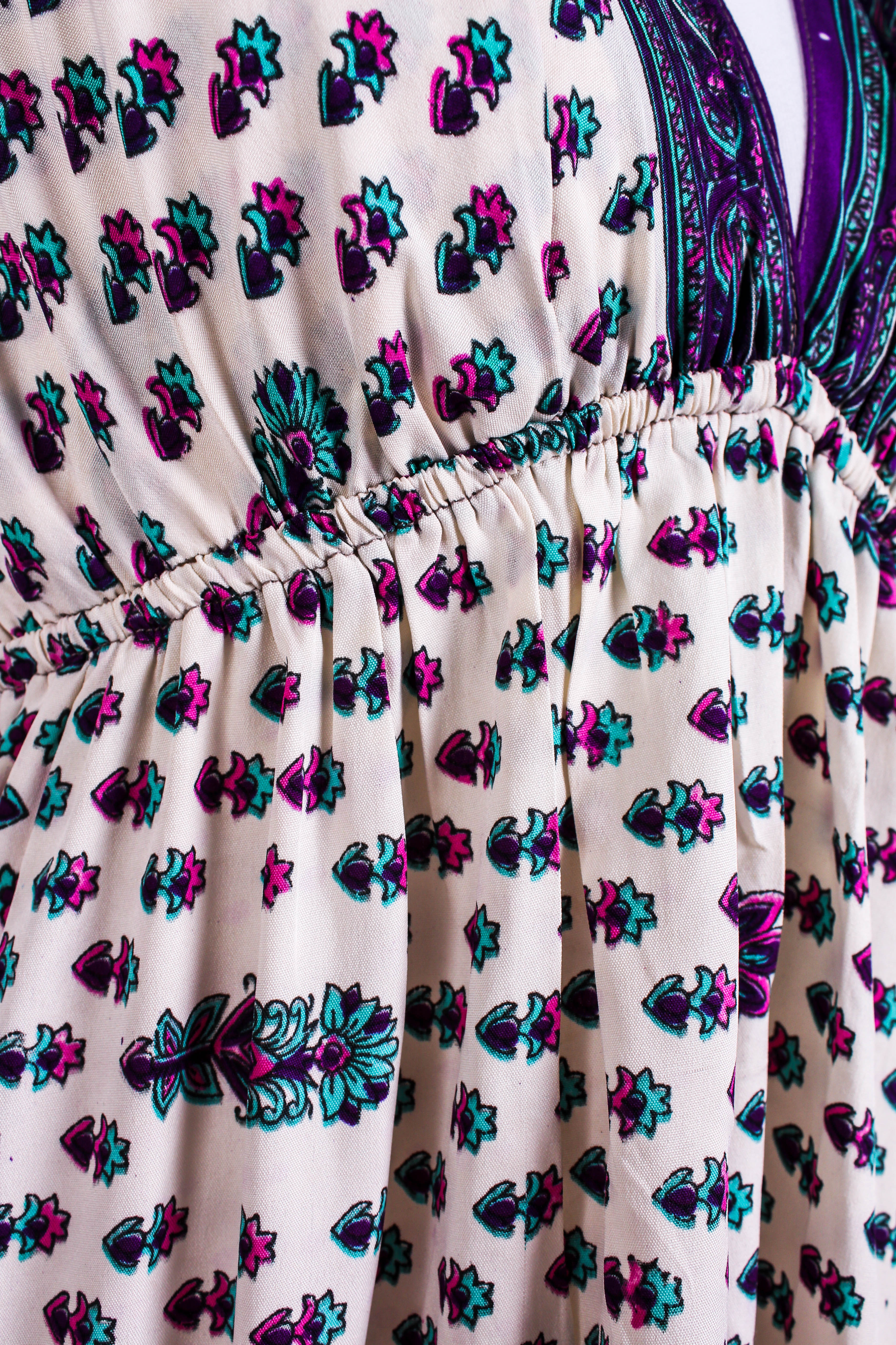 Cherry Mini Halter Dress in Cream, Purple & Pink Floral - gallery