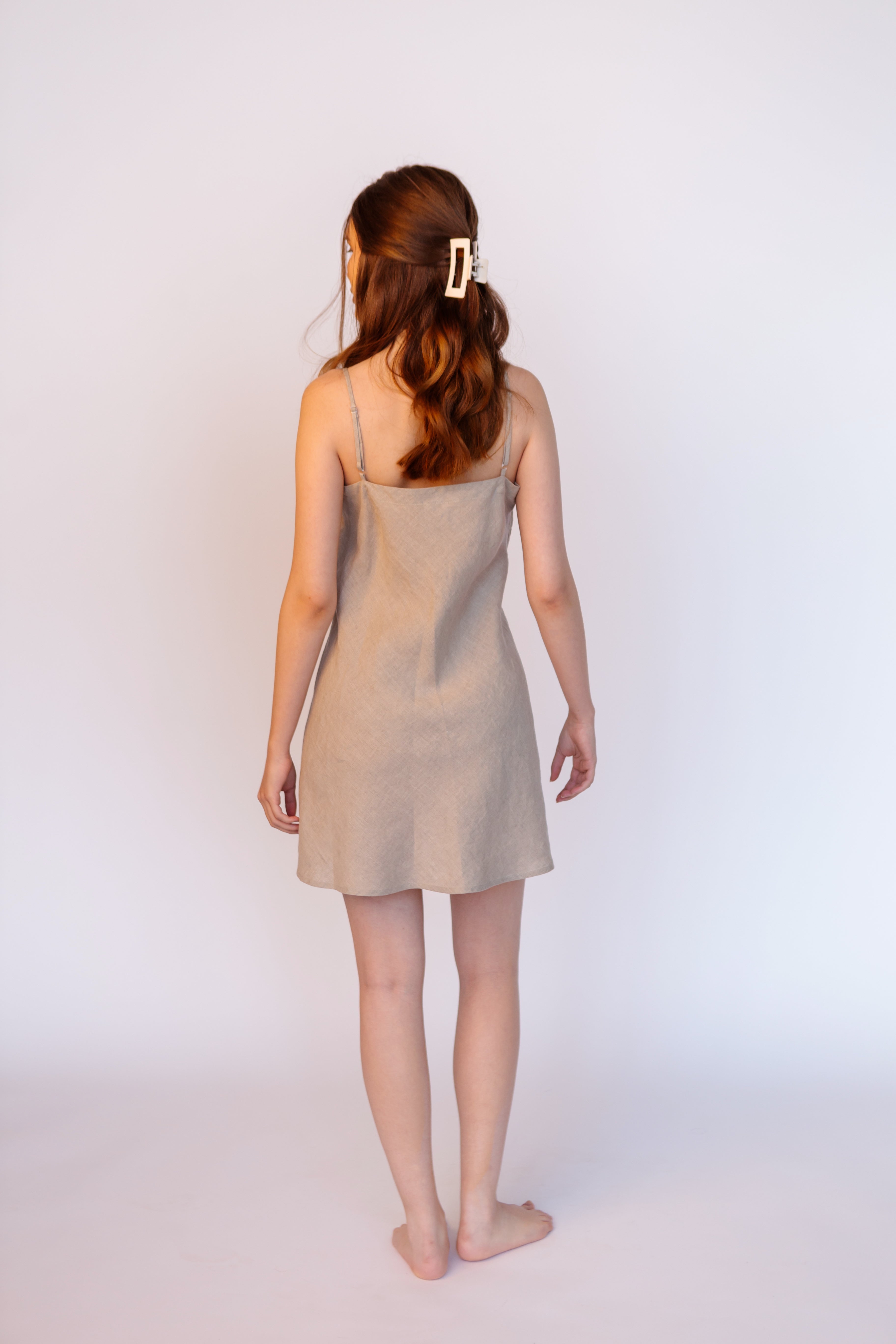 Linen Short Night Gown Anele - gallery
