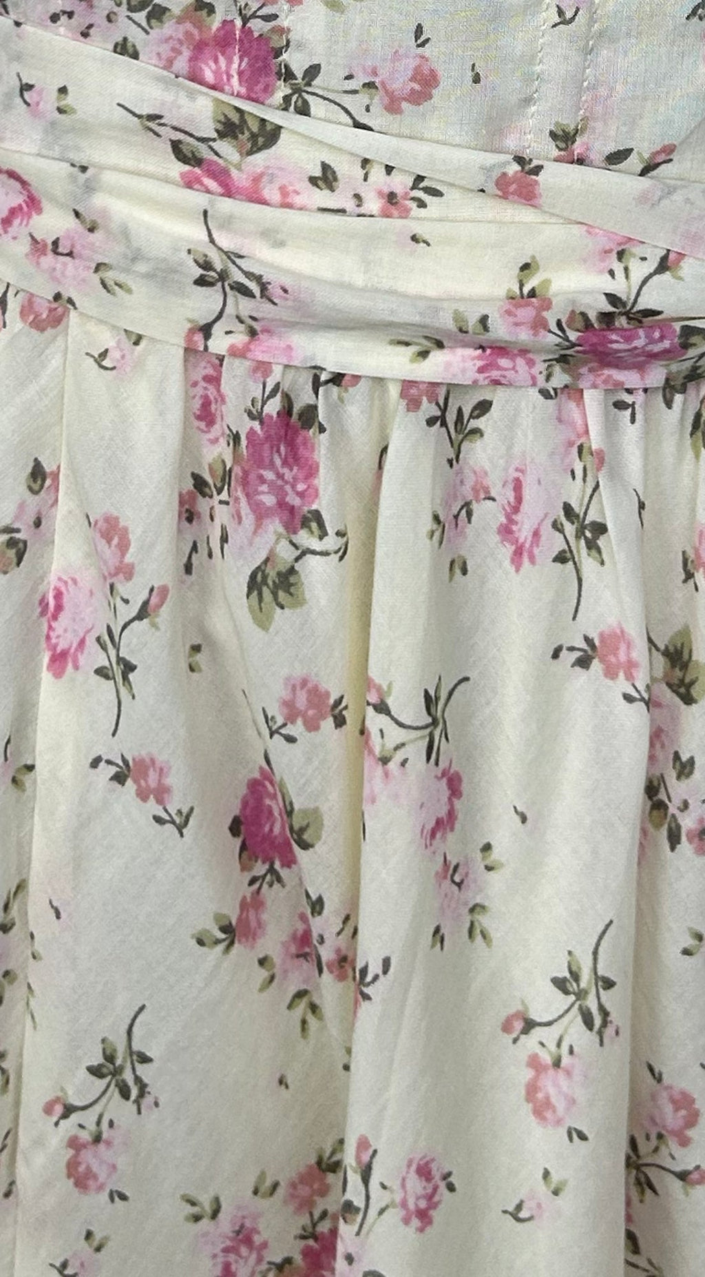 Florienne Floral Corset Flutter Midi Dress - Ivory — gallery