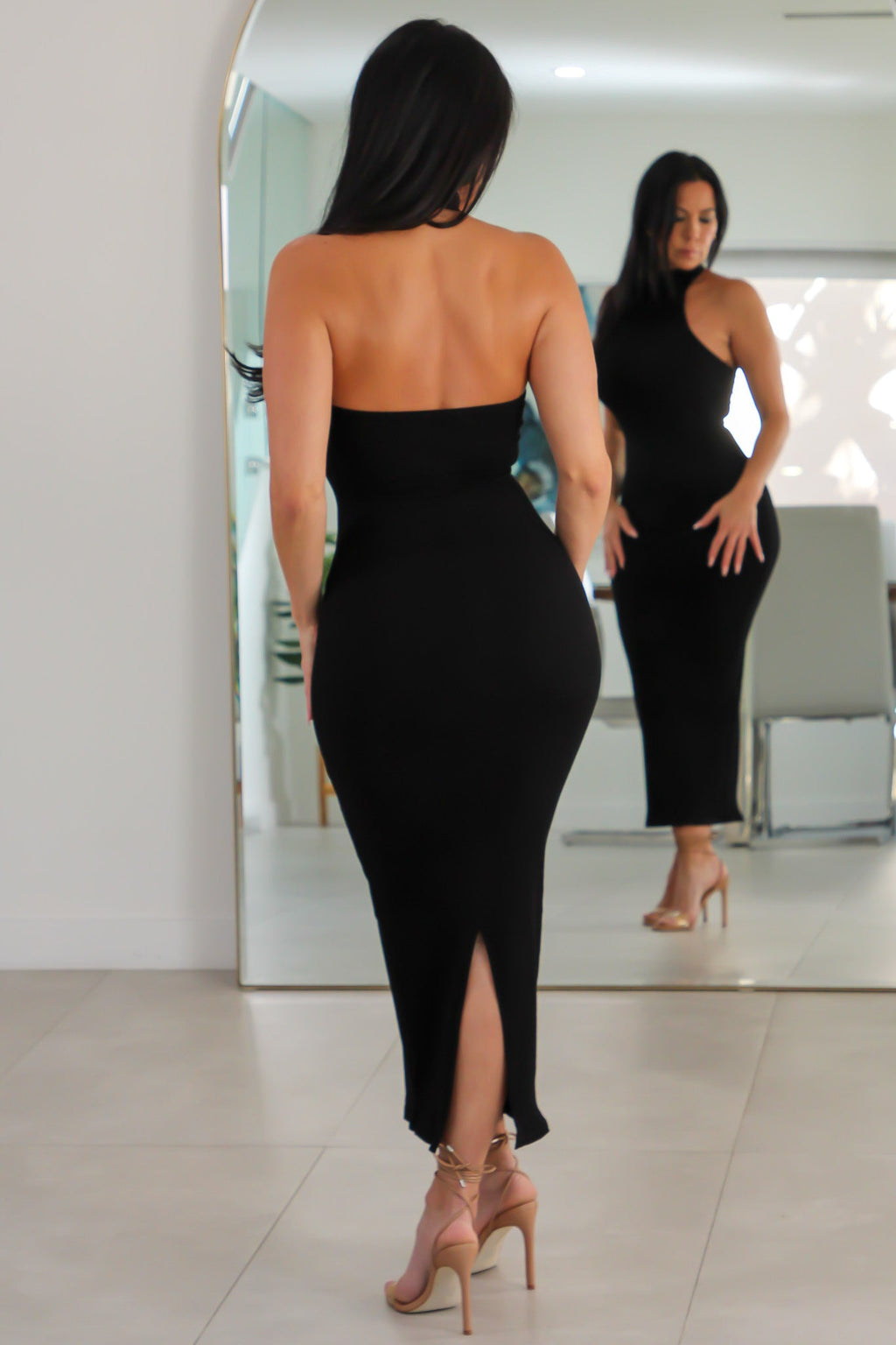 Midnight Muse Open-Back Maxi Dress for Women - gallery