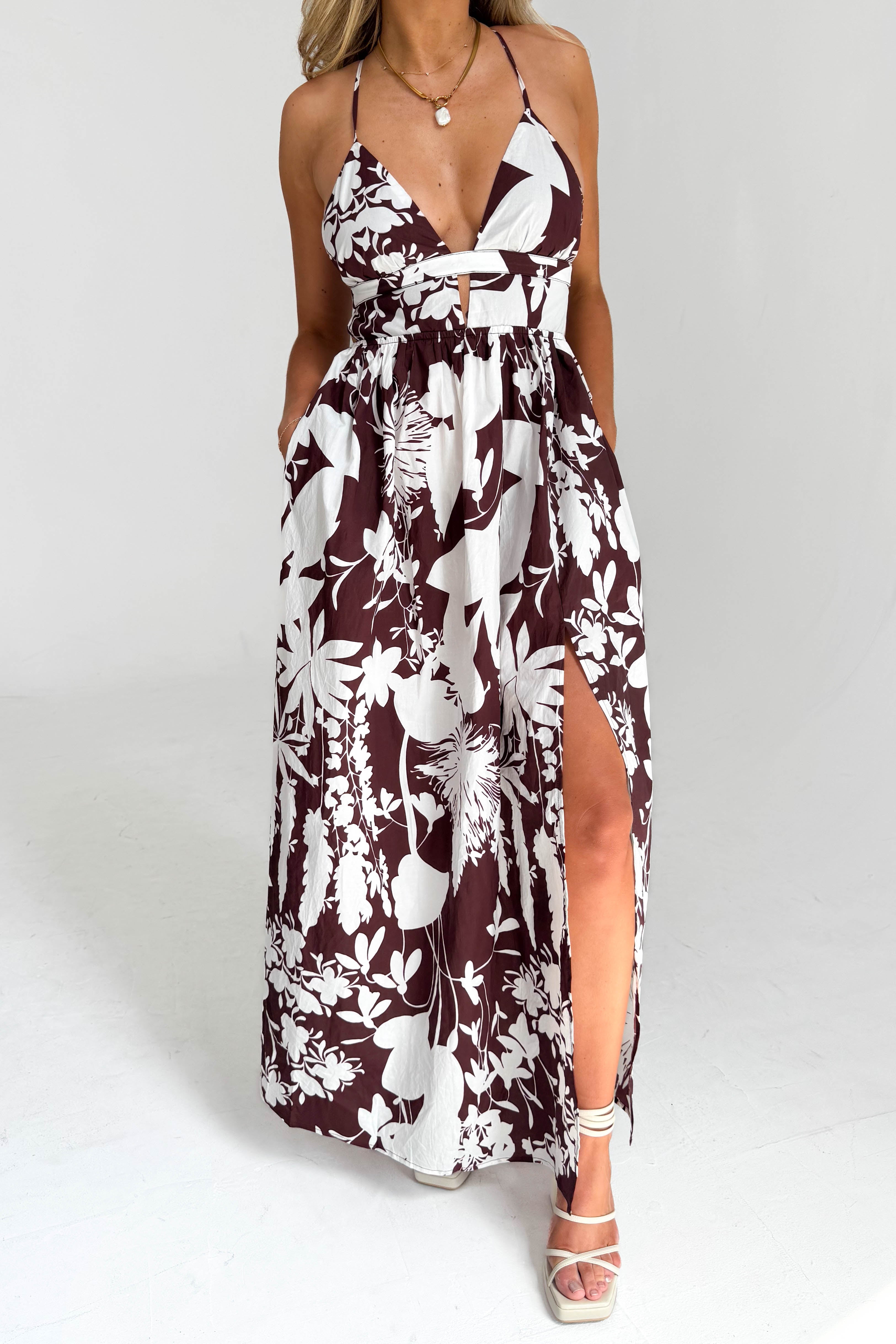 Vacation Feels Dress in Brown - gallery