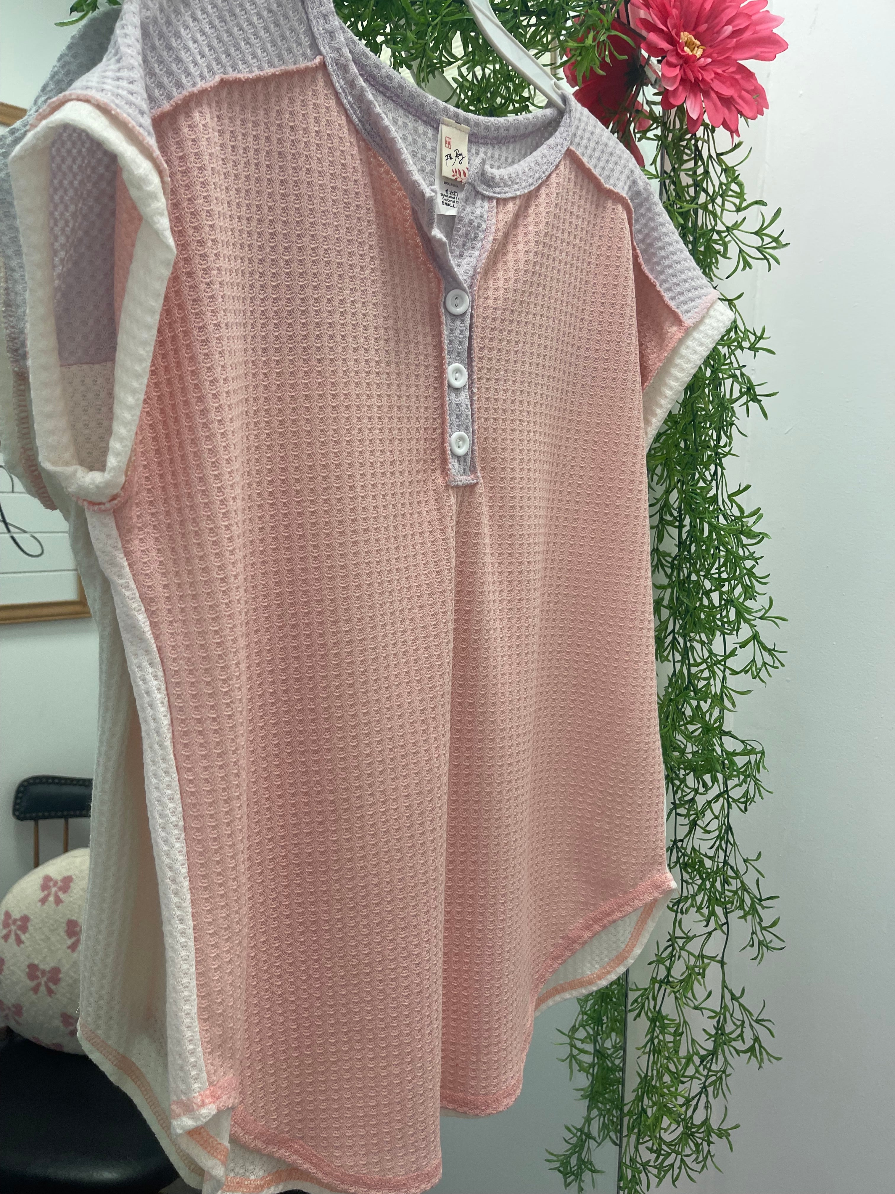 Multi Colour Waffel Kniet Top for Women - gallery