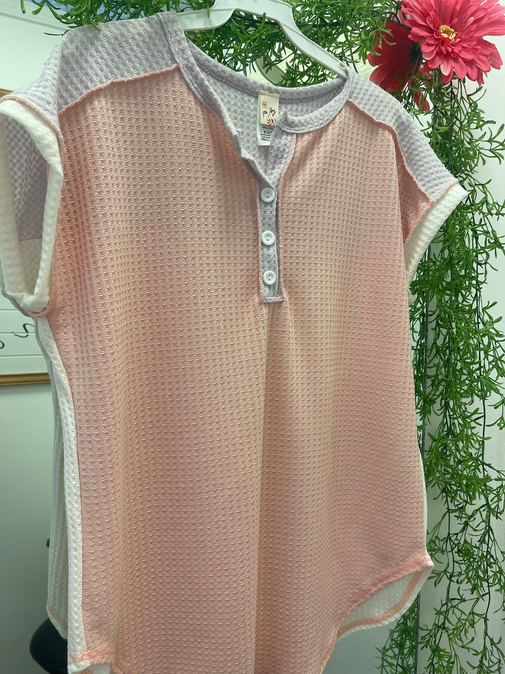 Multi Colour Waffel Kniet Top for Women