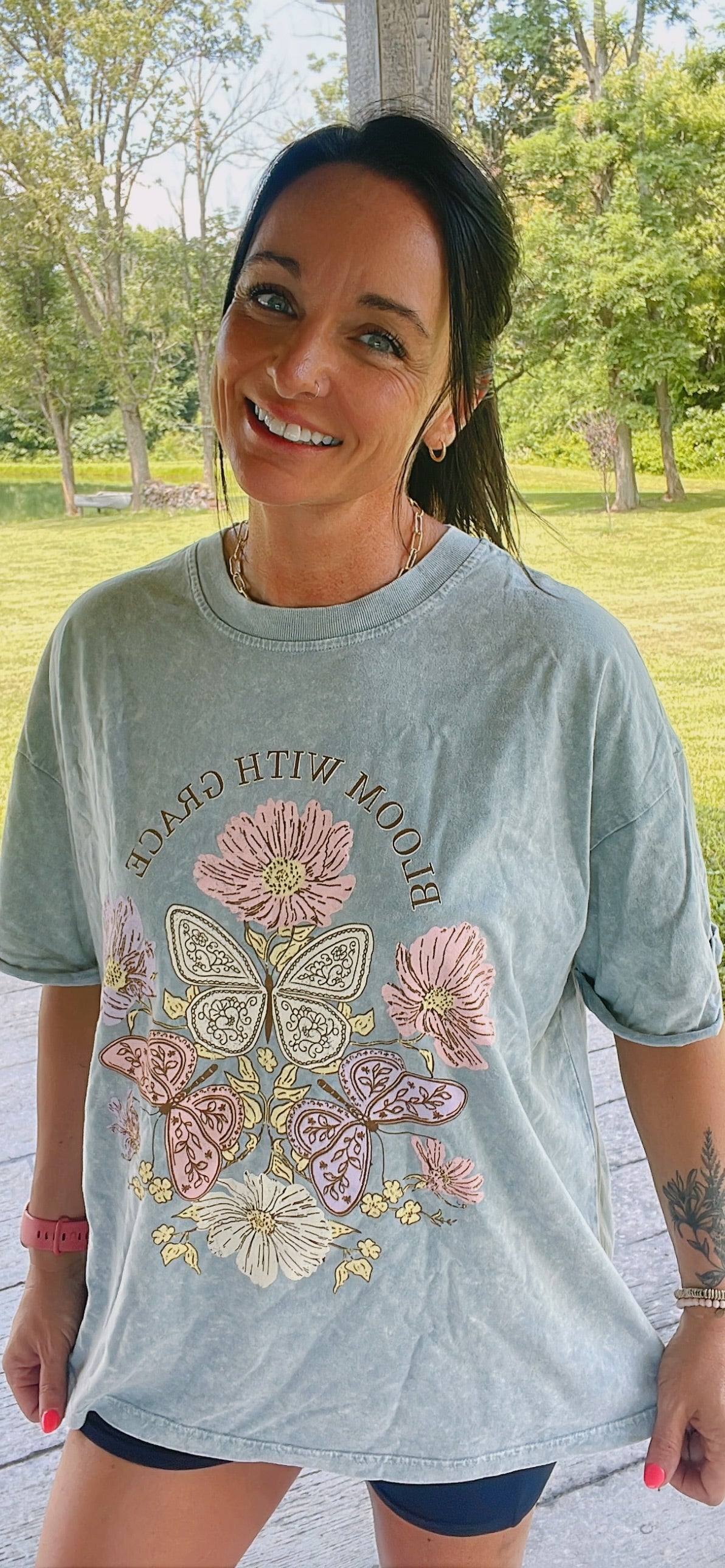 Bloom T-Shirt \ Grey Denim for Women