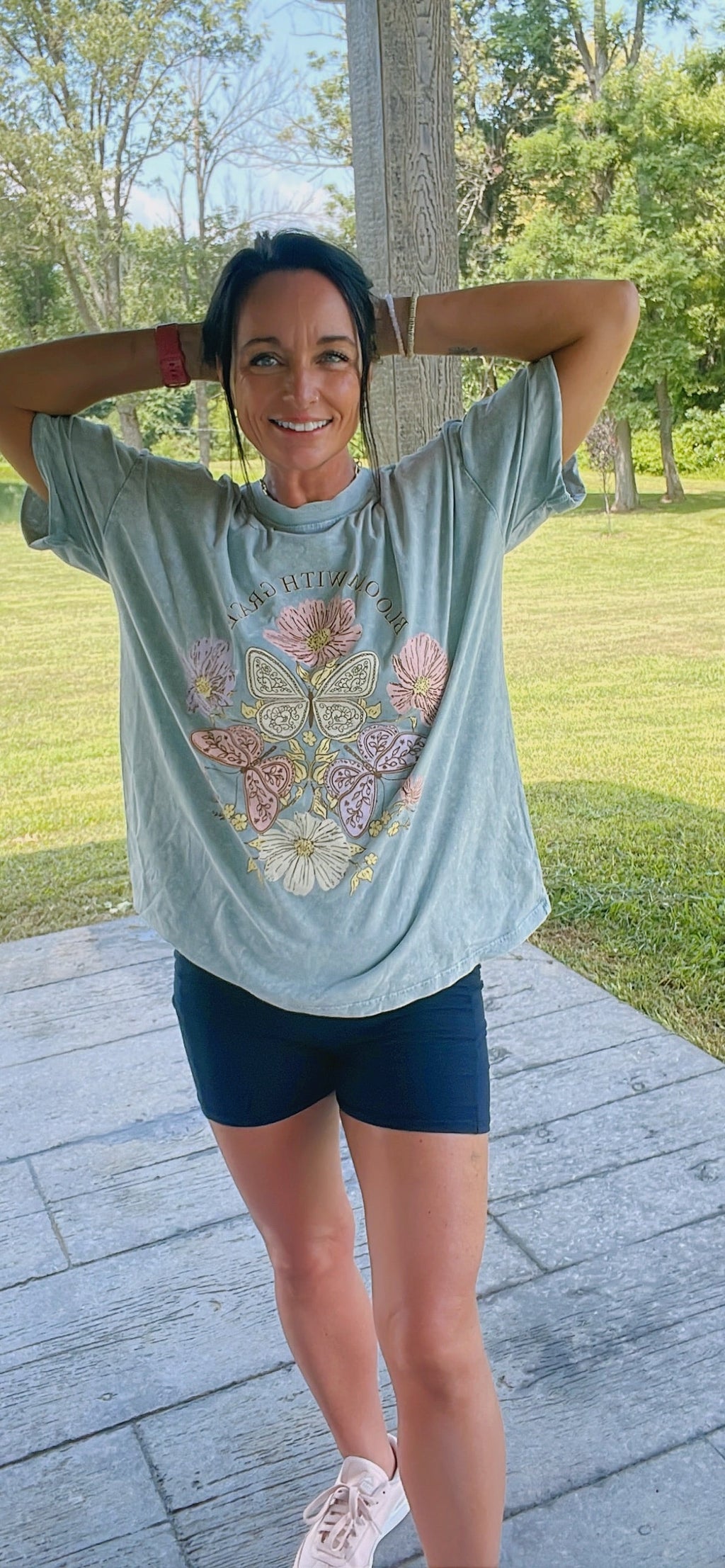 Bloom T-Shirt \ Grey Denim for Women - gallery