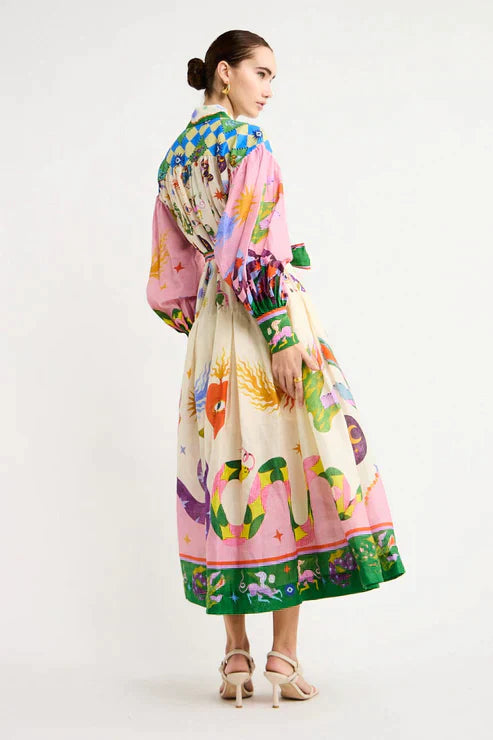 Retro-Style Long Floral Dress