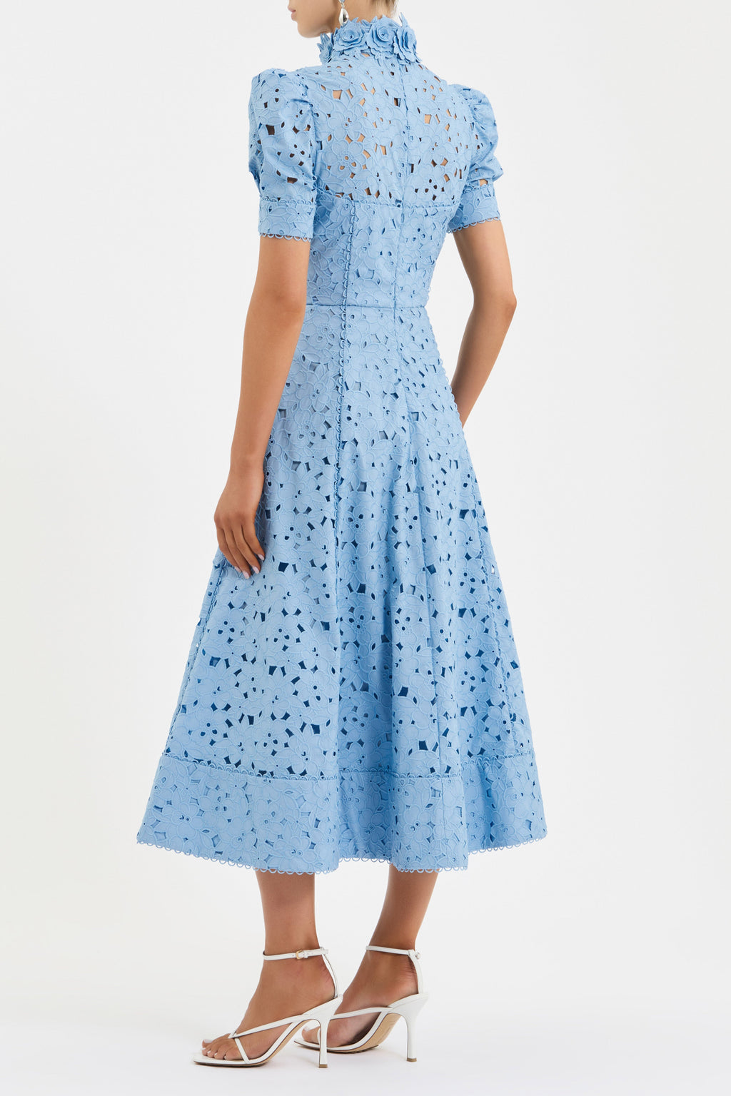 Kitsu Broderie Anglaise Short Sleeve Midi Dress for Women - gallery