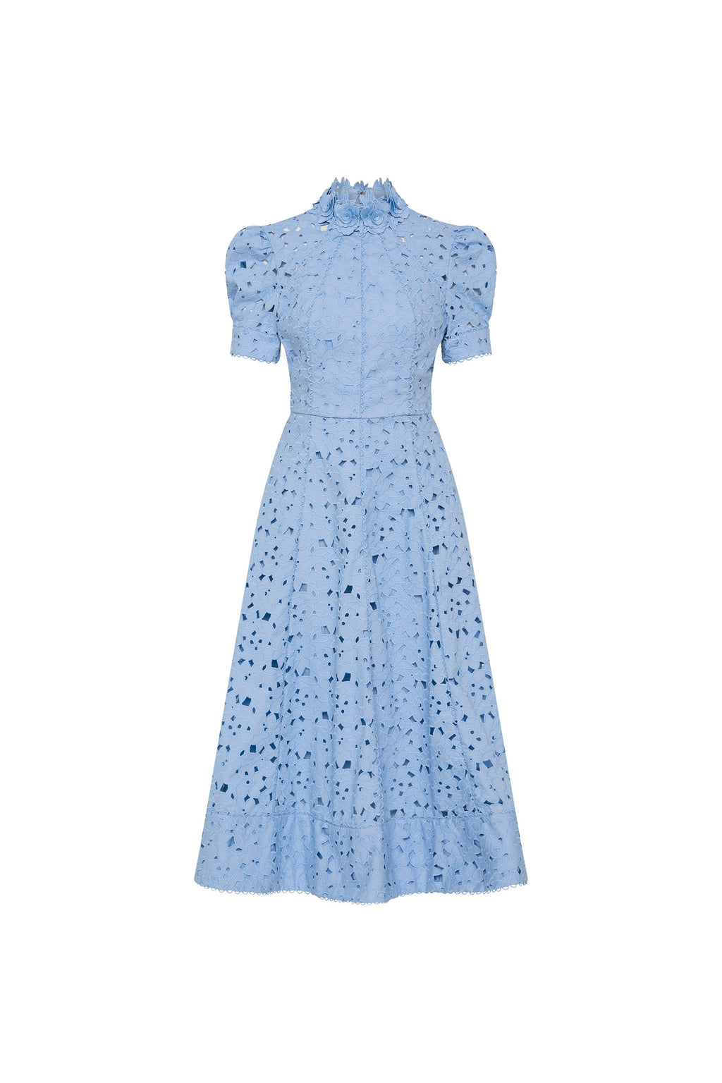 Kitsu Broderie Anglaise Short Sleeve Midi Dress for Women - gallery