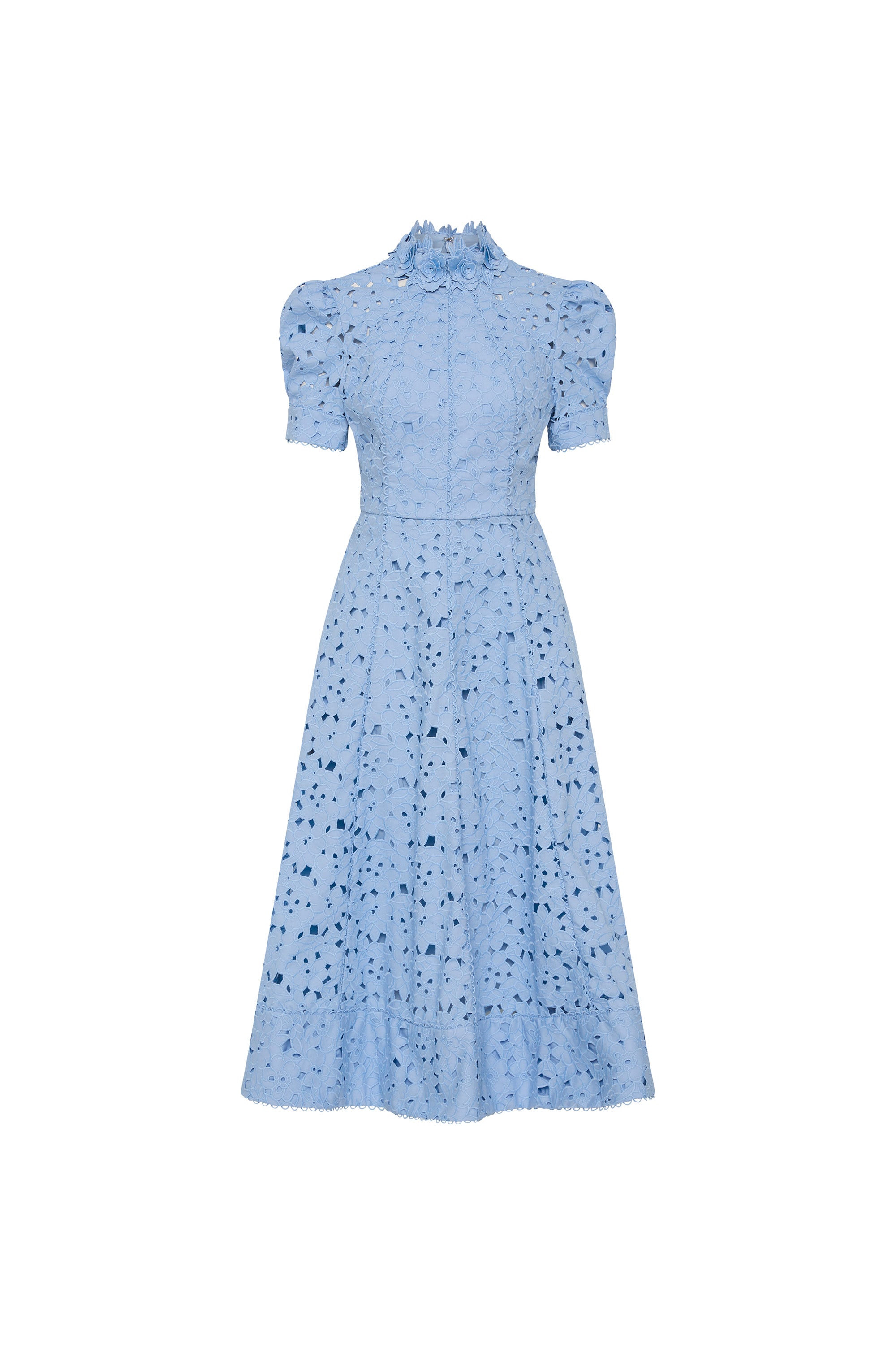 Kitsu Broderie Anglaise Short Sleeve Midi Dress for Women - gallery