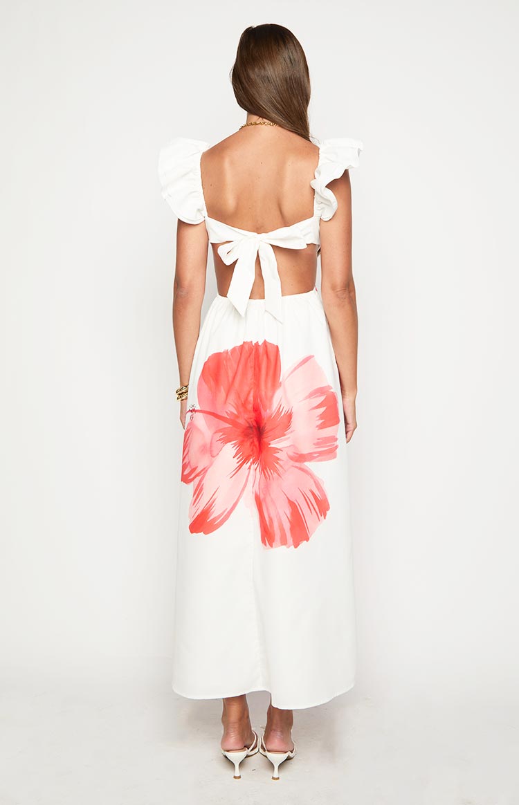 Kaden White Floral Print Maxi Dress for Women - gallery