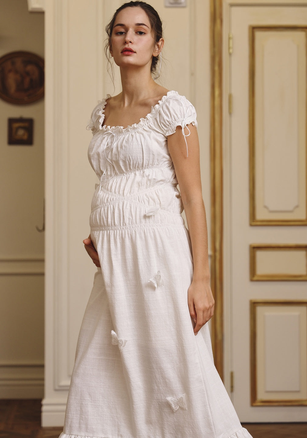 Linen Dress With Butterfly Applique - gallery