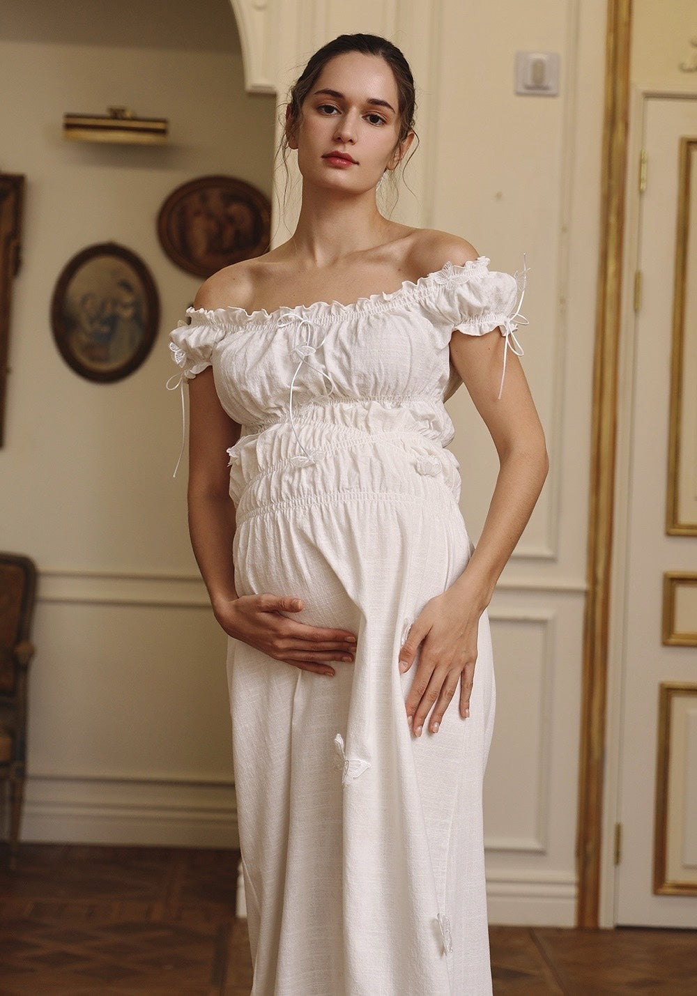 Linen Dress With Butterfly Applique - gallery
