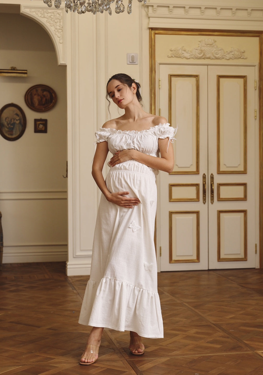 Linen Dress With Butterfly Applique - gallery