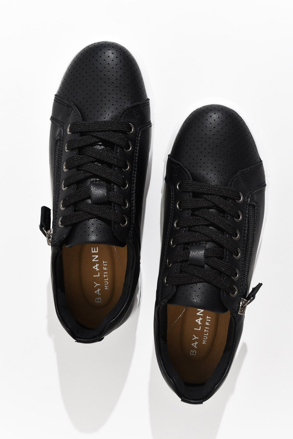 Koko Black Leather Zip Sneaker for Women - gallery