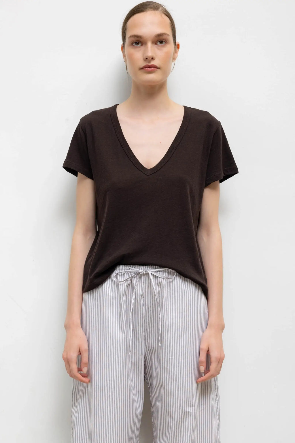 Laura V-Neck Recycled Cotton Tee for Women