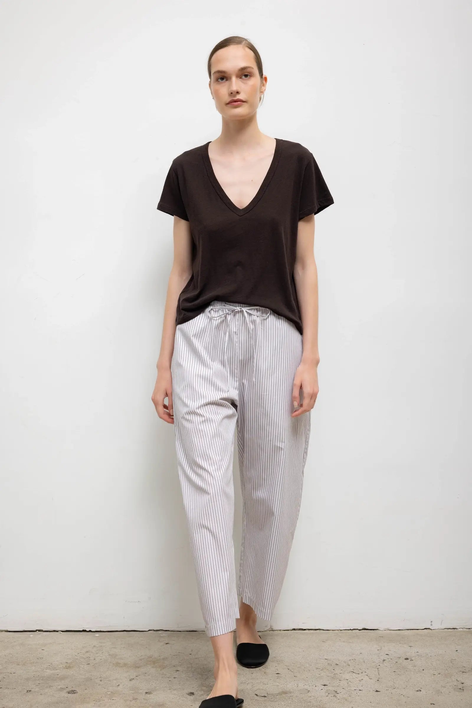 Laura V-Neck Recycled Cotton Tee for Women - gallery