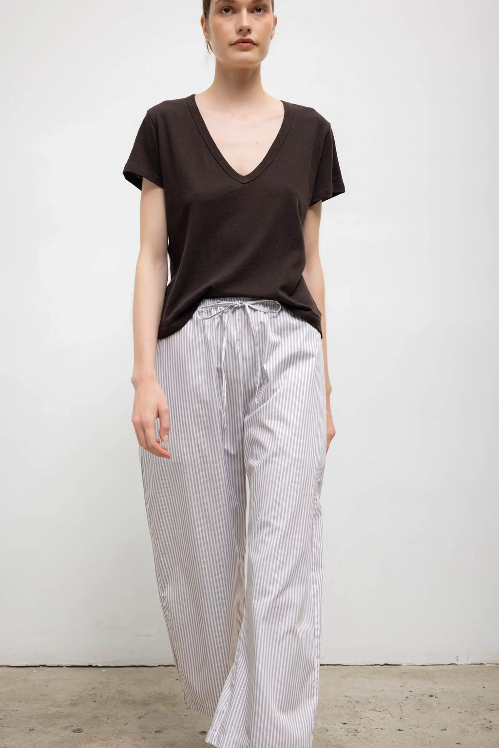 Laura V-Neck Recycled Cotton Tee for Women - gallery