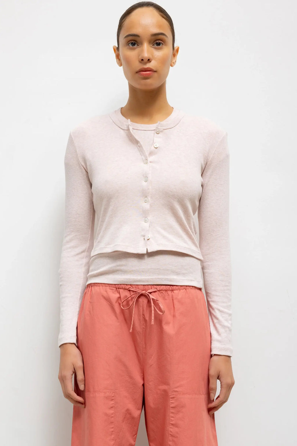 Nando Baby Rib Cotton Cardigan for Women