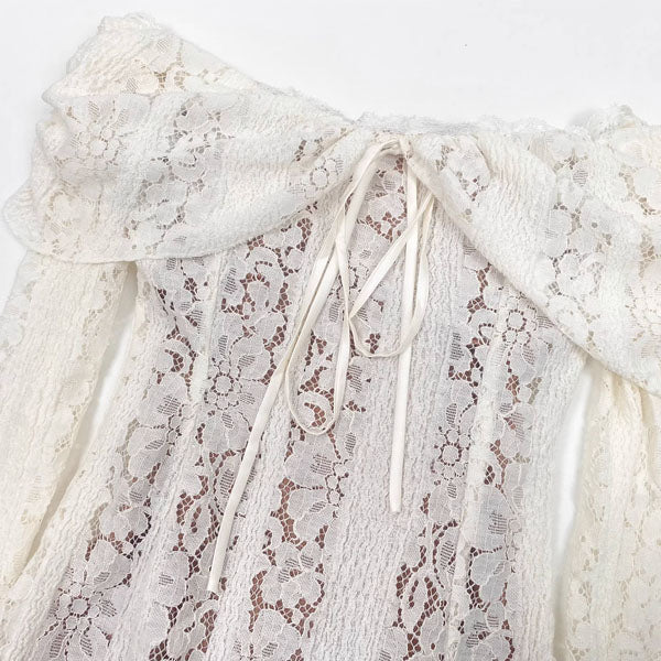 Carina Elegance Ivory Lace Mermaid Maxi Dress for Women - gallery