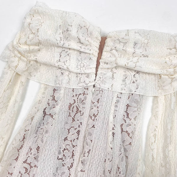 Carina Elegance Ivory Lace Mermaid Maxi Dress for Women - gallery