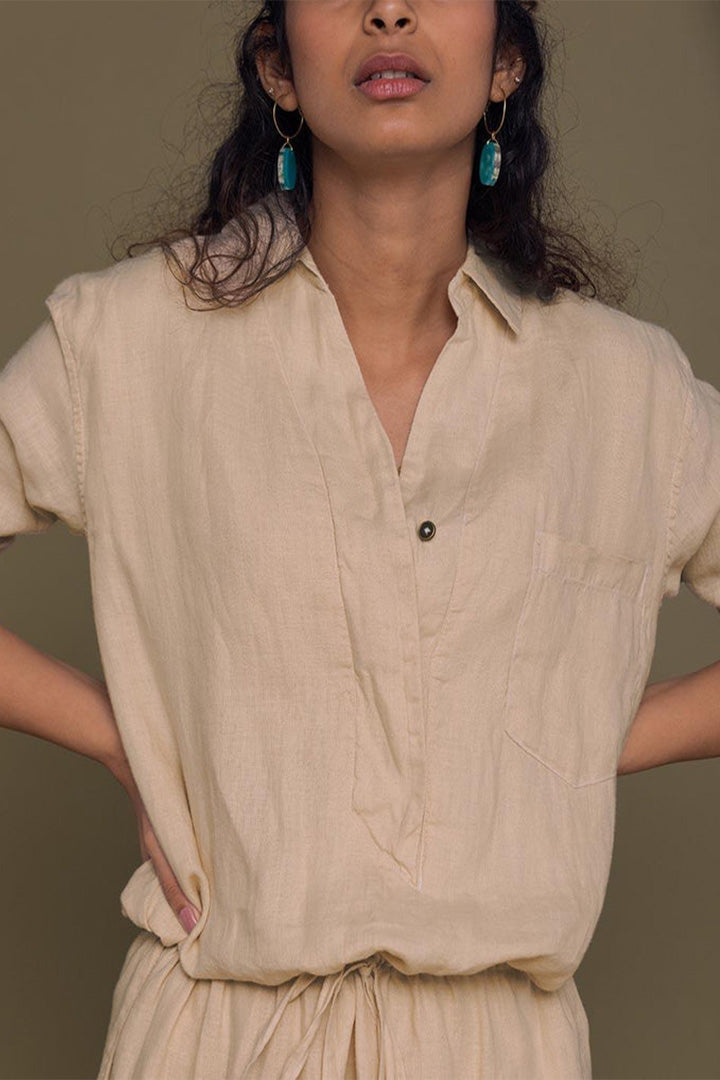 Meet Me By the Cliff Dress in Neutral Beige for Women - gallery