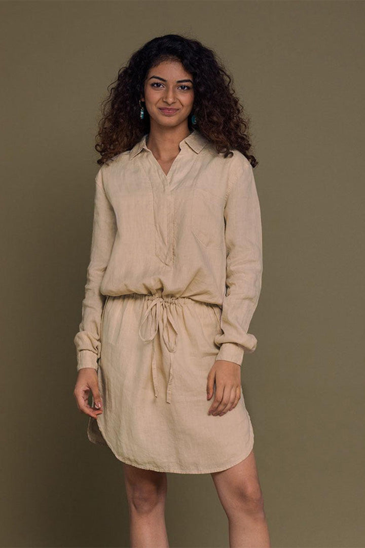 Meet Me By the Cliff Dress in Neutral Beige for Women - gallery