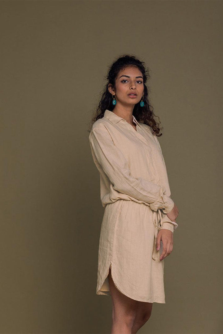 Meet Me By the Cliff Dress in Neutral Beige for Women - gallery