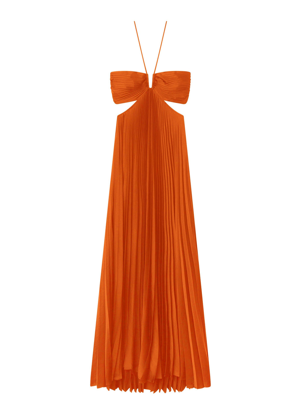Moira Satin Sunburst Pleated Maxi Dress for Women - gallery