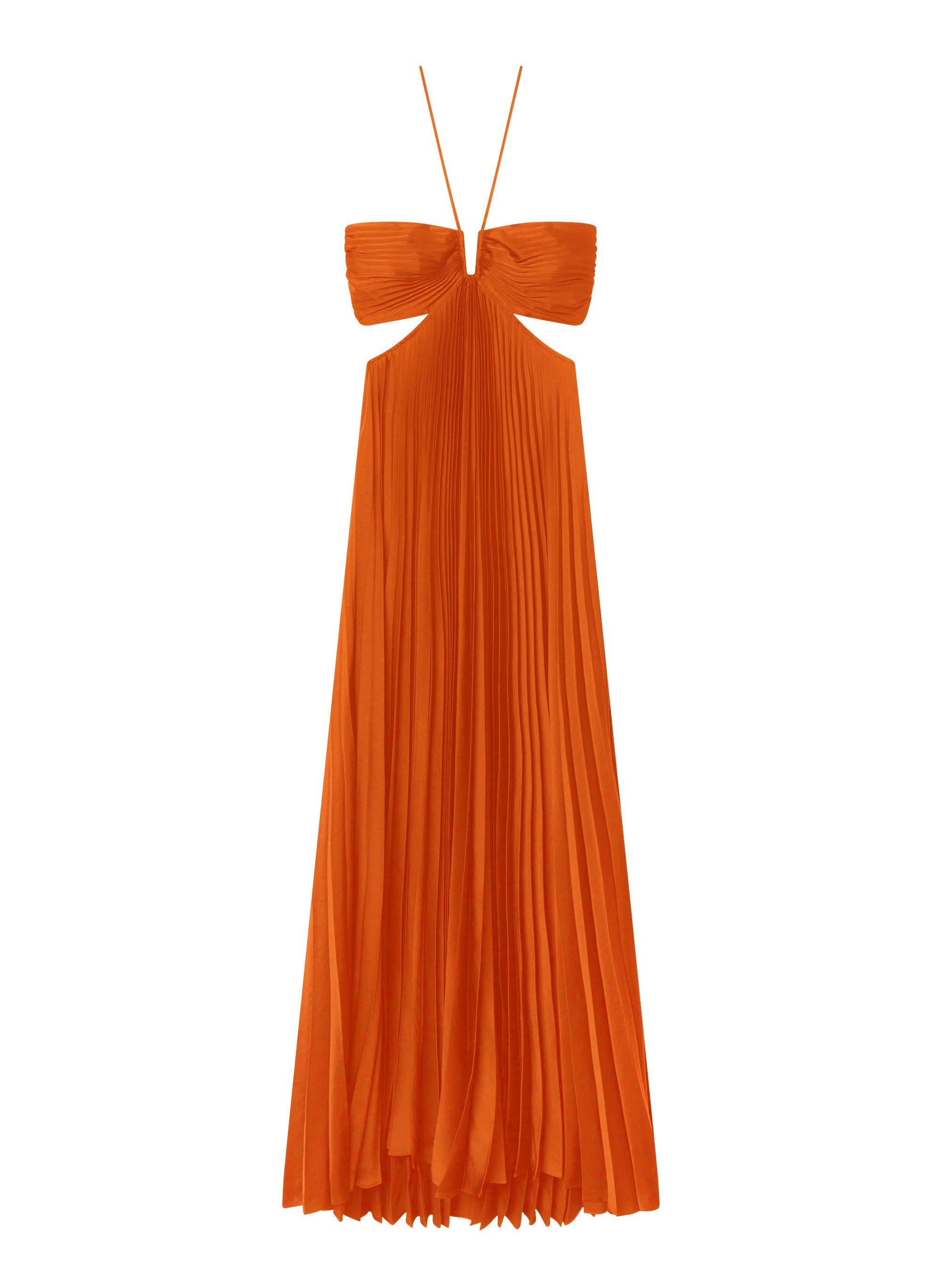 Moira Satin Sunburst Pleated Maxi Dress for Women - gallery