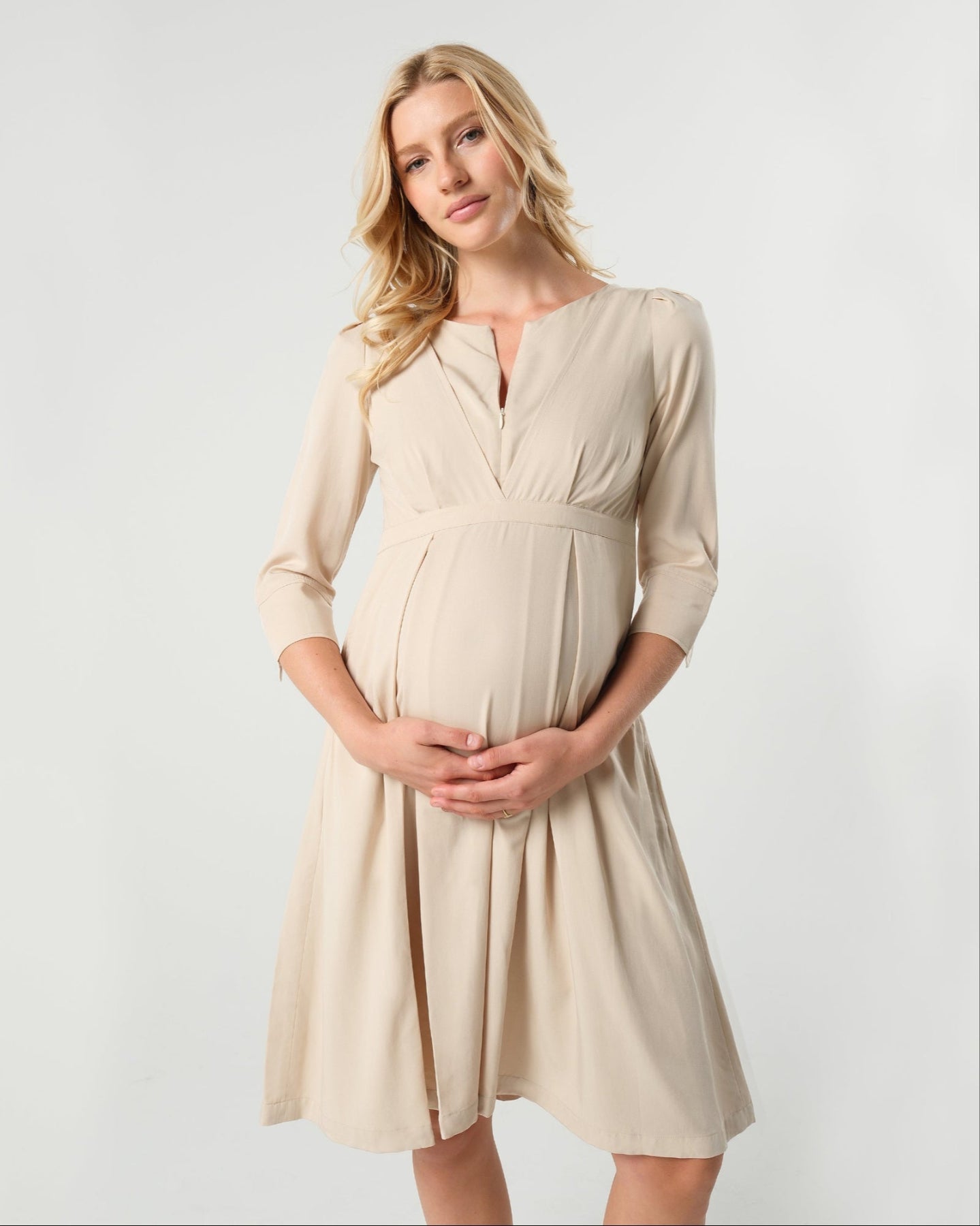 Sarah Empire Maternity & Nursing Dress in TENCEL (Regular & Petite) — gallery