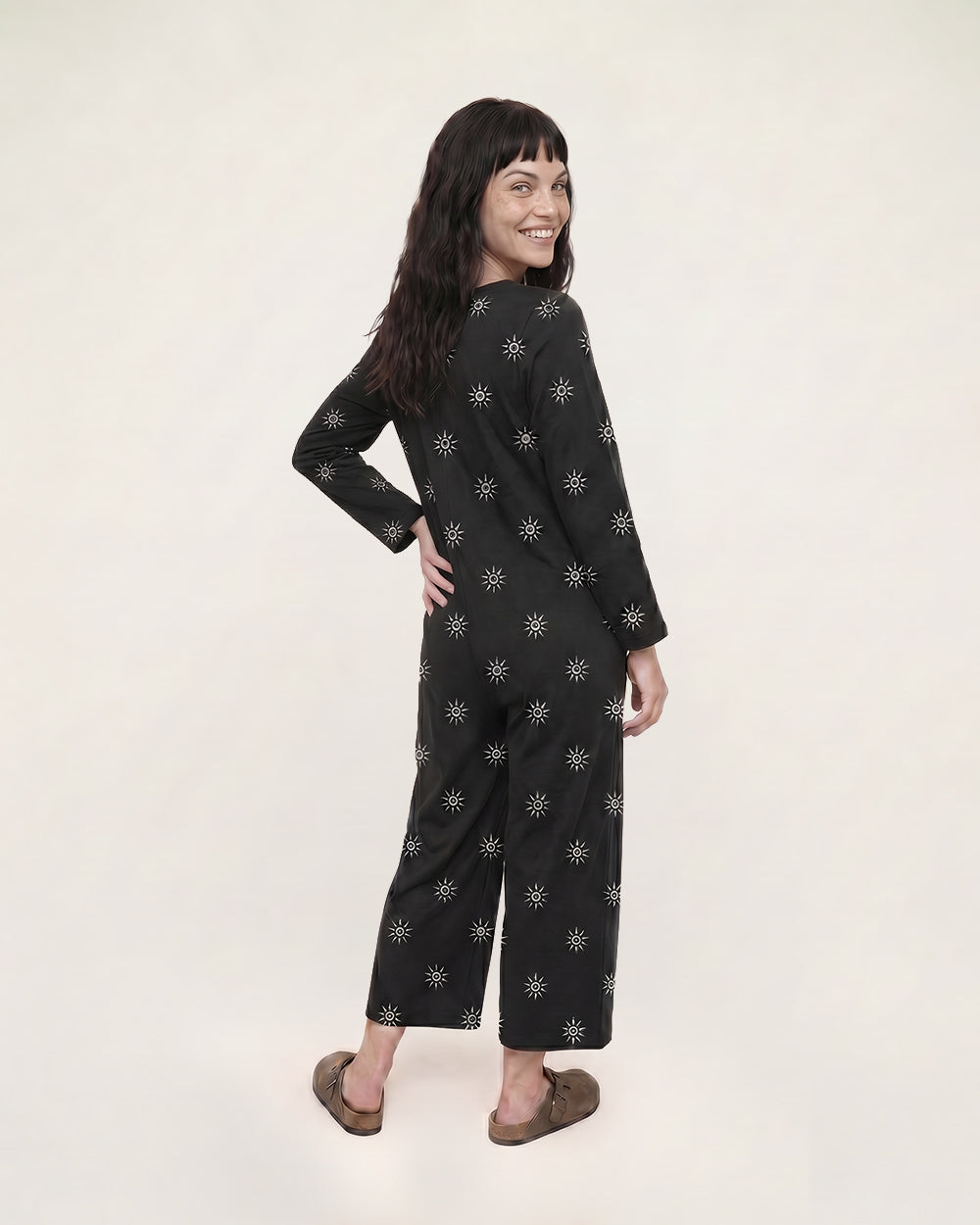 Starburst Print Wide-Leg Jumpsuit for Women — Organic Cotton - gallery