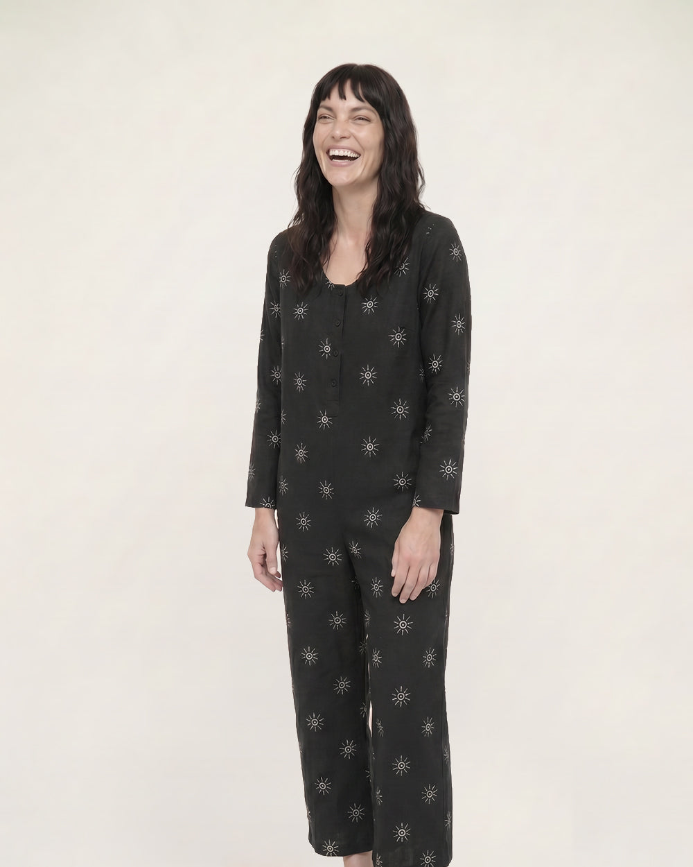 Starburst Print Wide-Leg Jumpsuit for Women — Organic Cotton - gallery