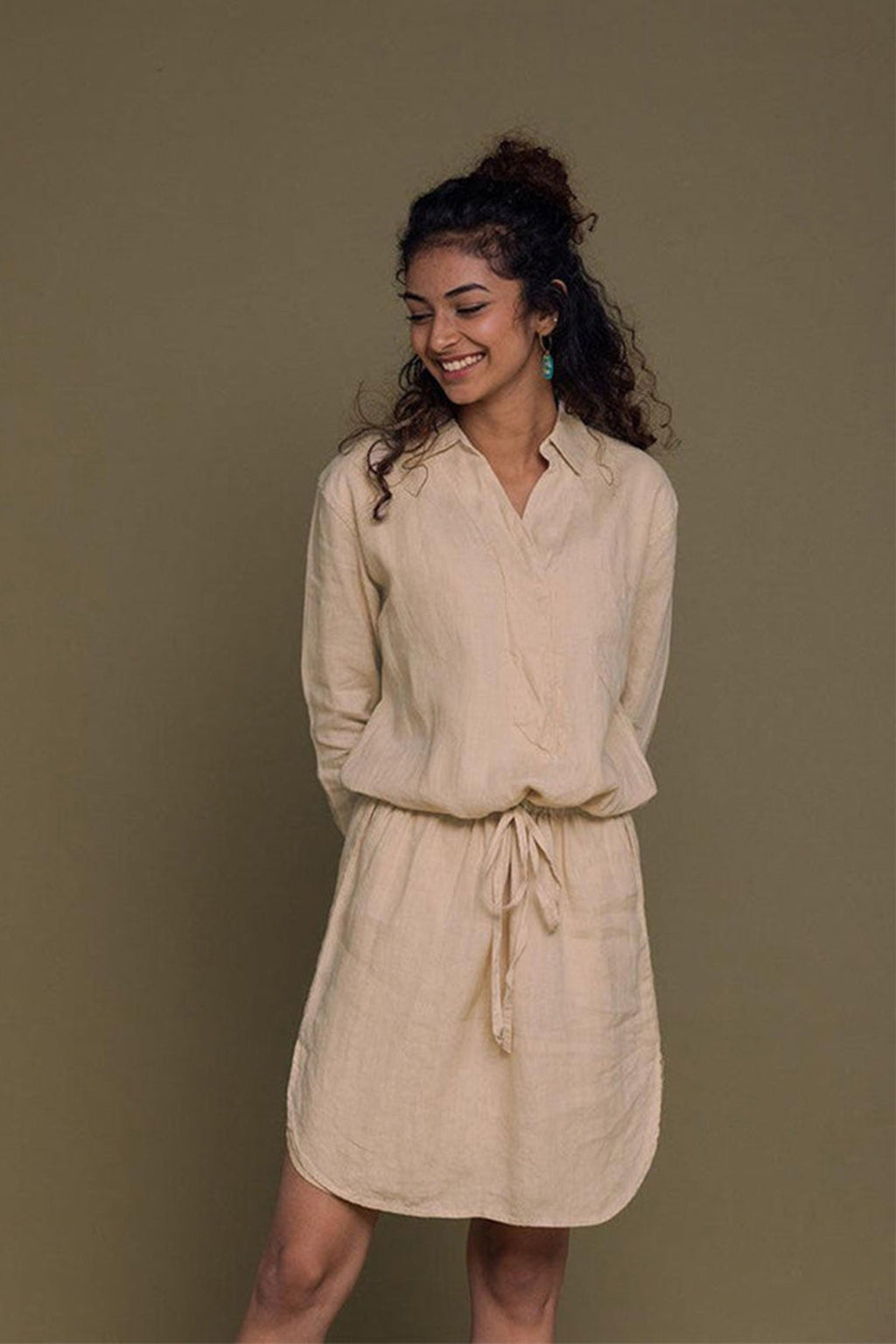 Meet Me By the Cliff Dress in Neutral Beige for Women