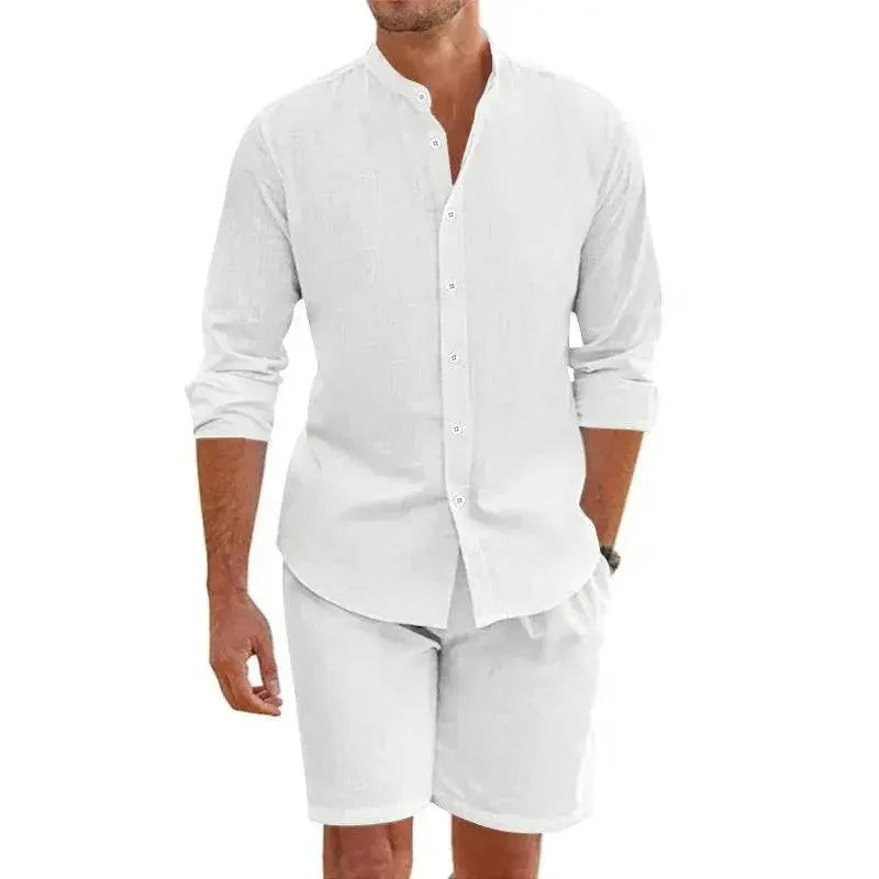 Summer Short Sleeve Shirt and Shorts Set for Men - gallery