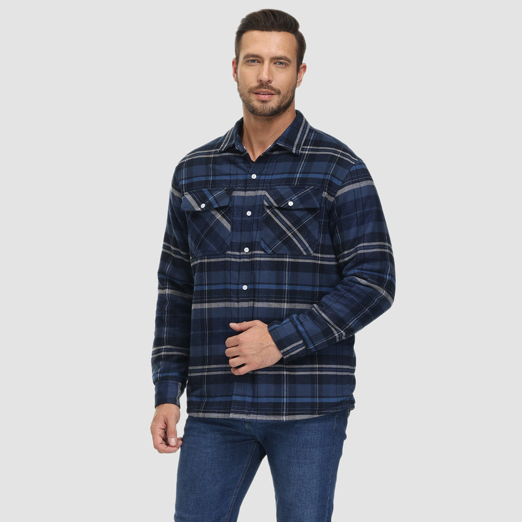 Fleece-Lined Flannel Shirt Jacket for Men - gallery