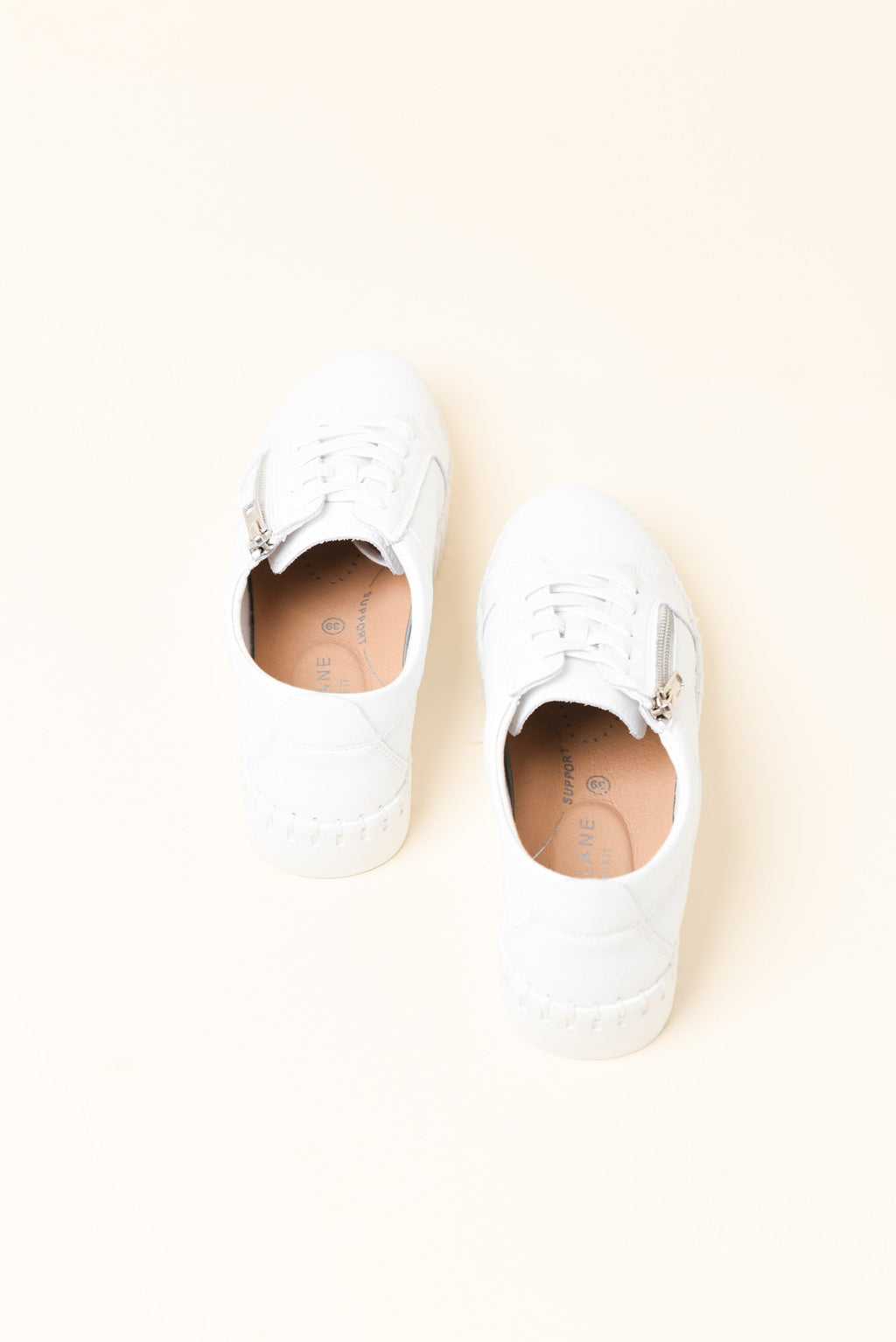 Merusa White Leather Platform Sneaker for Women - gallery