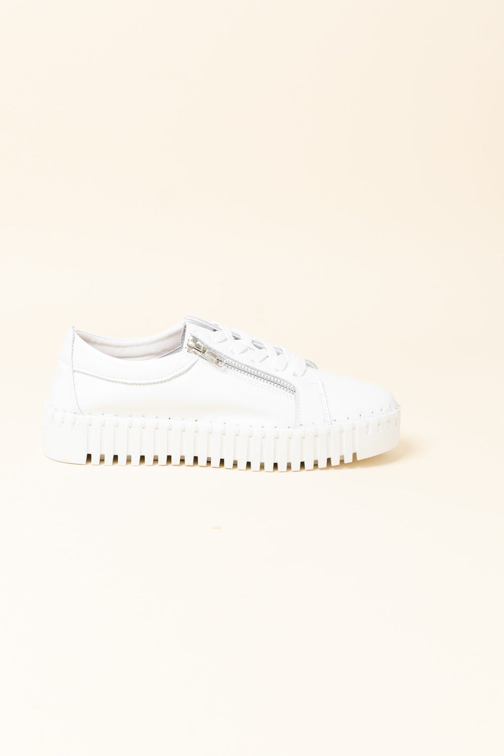 Merusa White Leather Platform Sneaker for Women