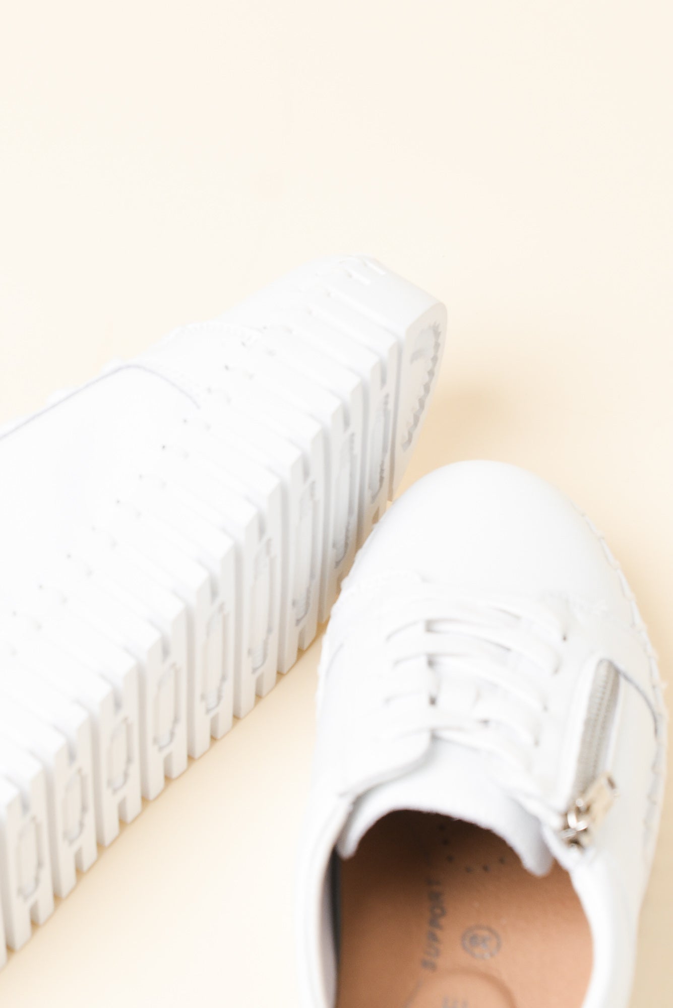 Merusa White Leather Platform Sneaker for Women - gallery