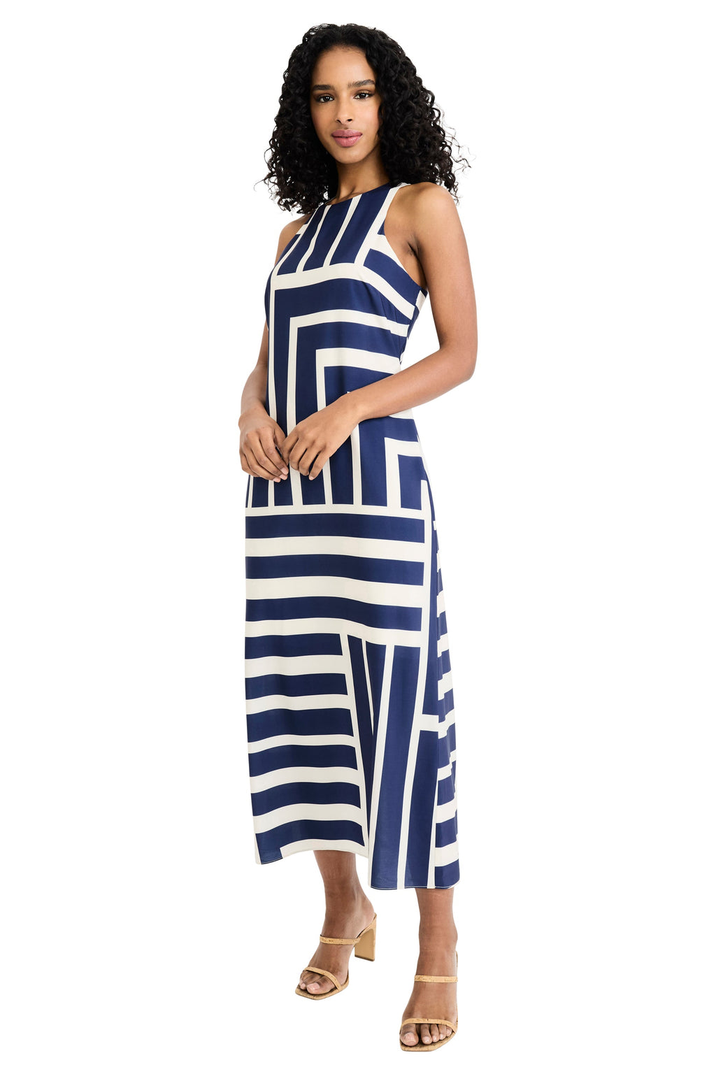Quincy Midi Shift Dress in Intersection Stripes for Women - gallery