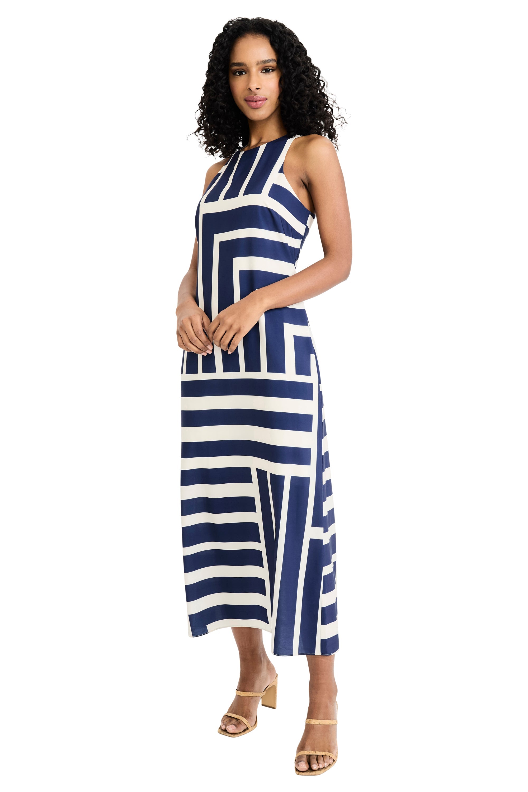 Quincy Midi Shift Dress in Intersection Stripes for Women - gallery