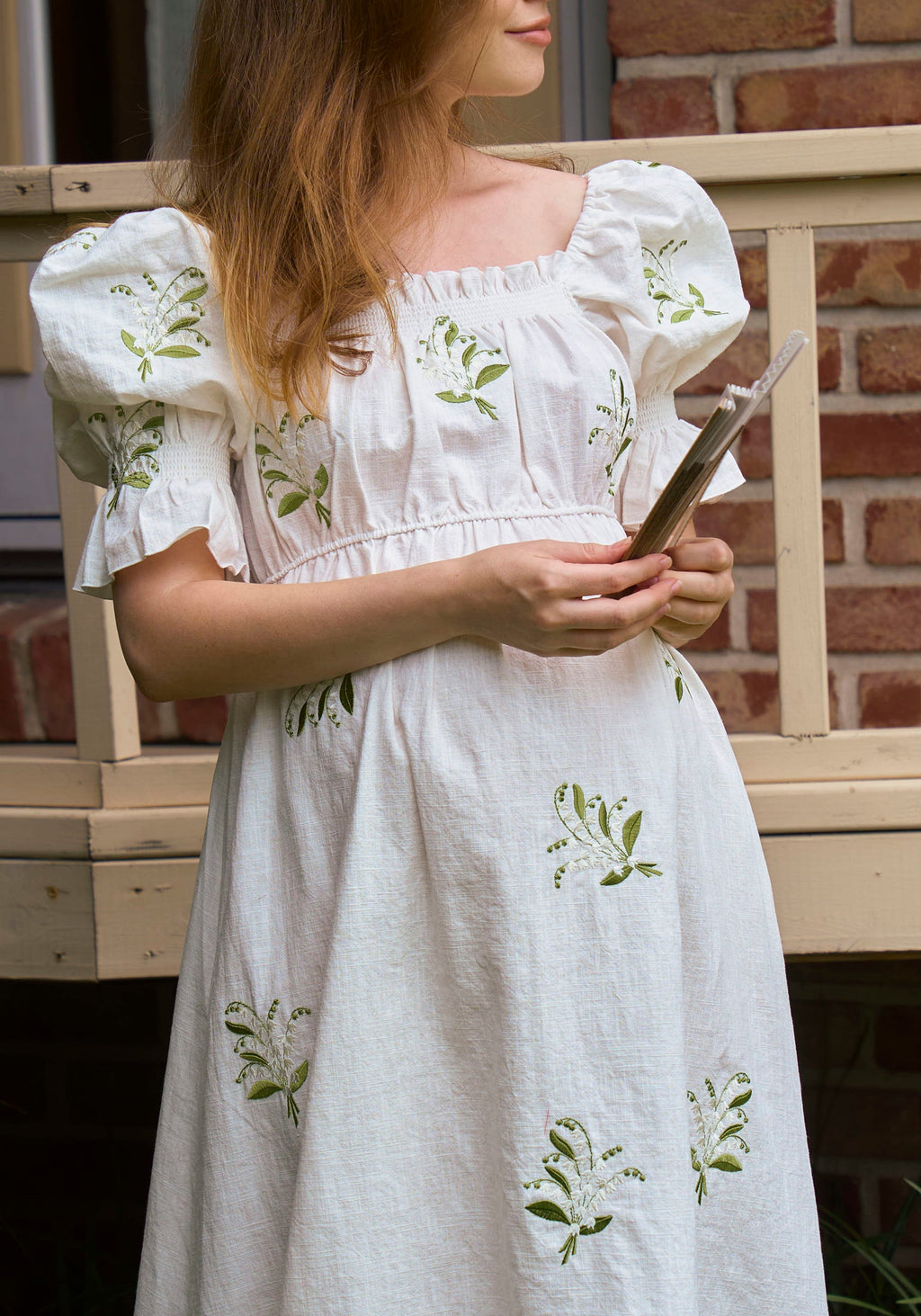 Linen Lily Embroidery Maxi Dress - gallery