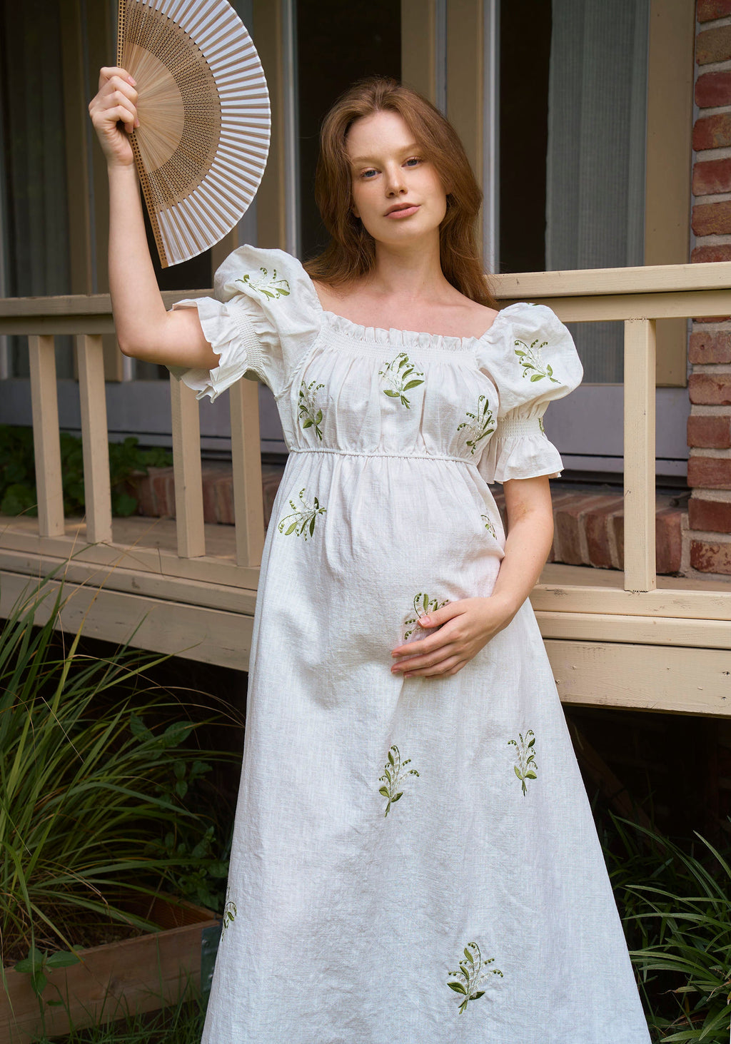 Linen Lily Embroidery Maxi Dress - gallery