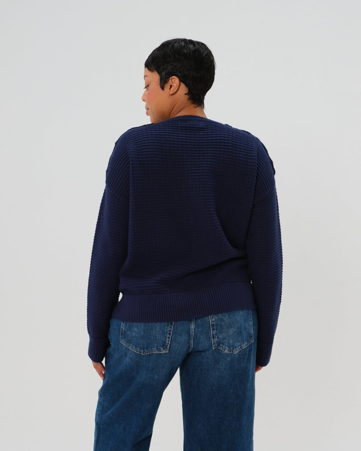 Button-Shoulder Maternity & Nursing Sweater w/Thumbhole Feature — gallery