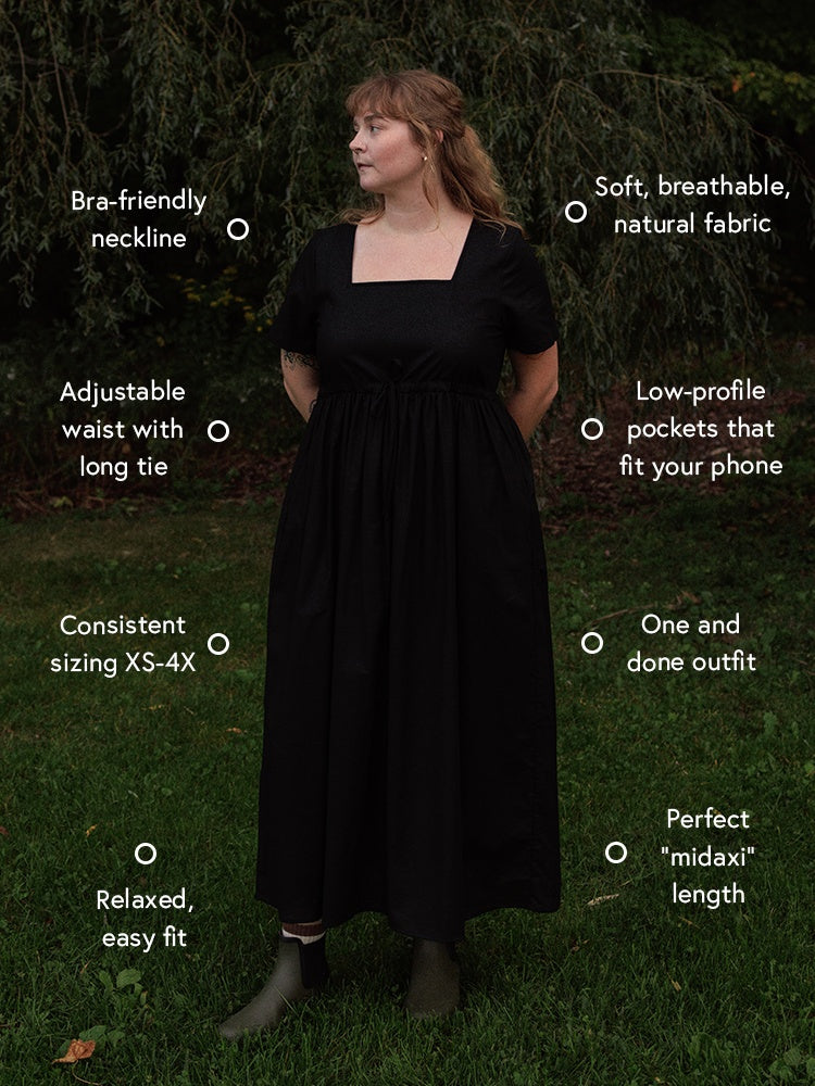 Nico Square Neck Drawstring Dress - gallery